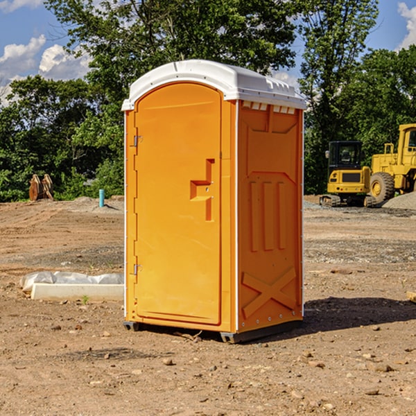 how often are the portable restrooms cleaned and serviced during a rental period in Carlotta